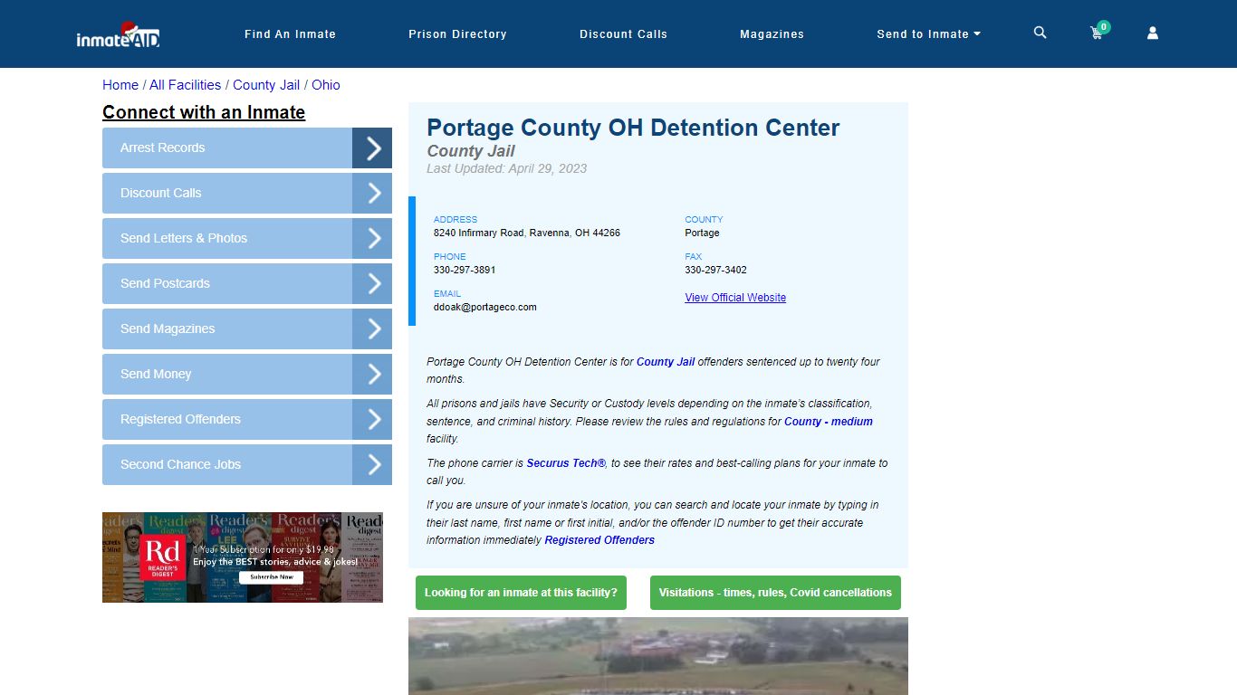 Portage County OH Detention Center - Inmate Locator - Ravenna, OH